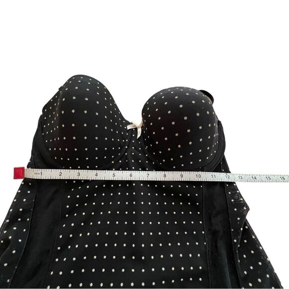 Skinnygirl Black Polka Dot Power Mesh Control Shapewear Slip NWT - Picture 6 of 10